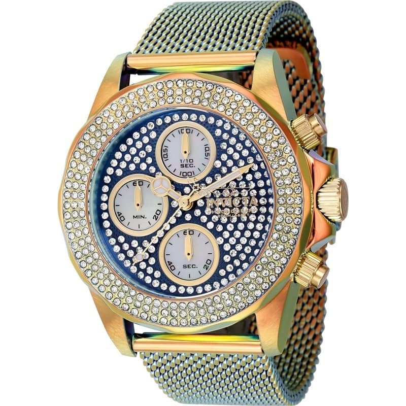Invicta Women's 44258 Pro Diver Quartz VD55B Pave, Mother of Pearl Dial Watch - Blue