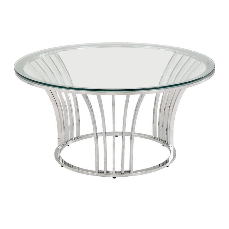 Cottbus Chrome Finish Coffee Table with Glass Top by iNSPIRE Q Bold - Coffee Table