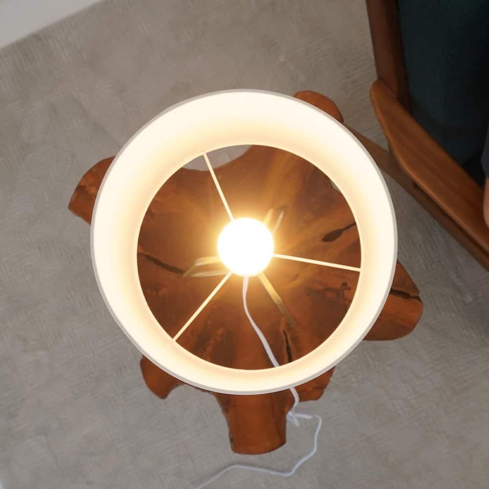 Cardin Marble Shade Table Lamp with Antique Brass Base