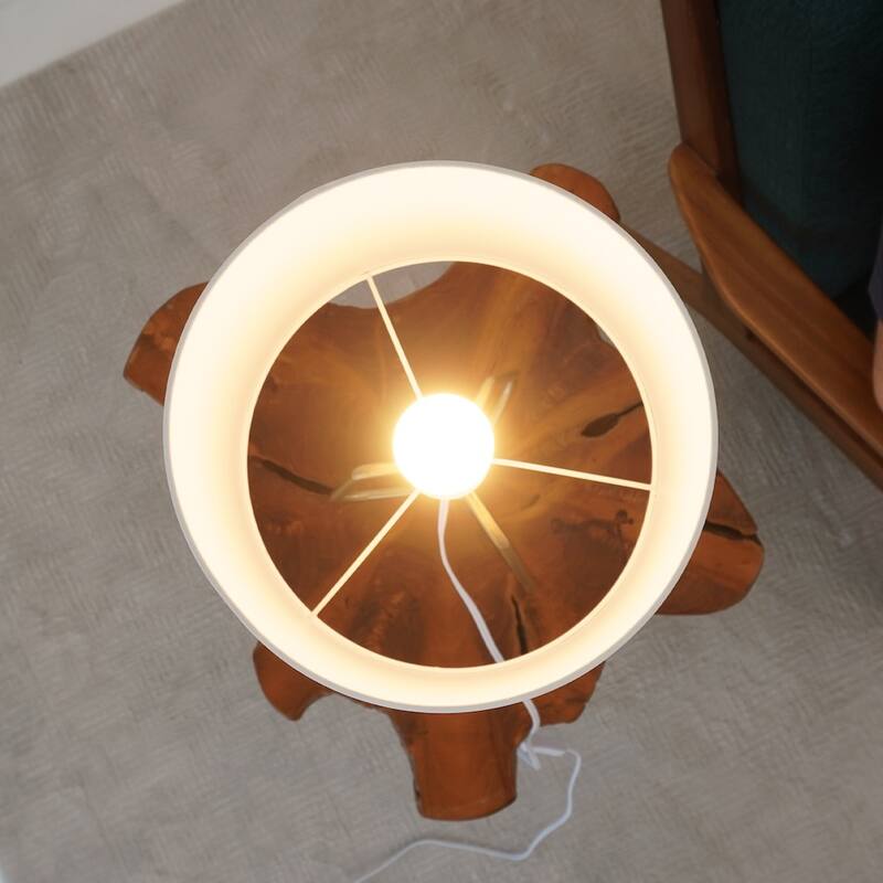 Cardin Marble Shade Table Lamp with Antique Brass Base