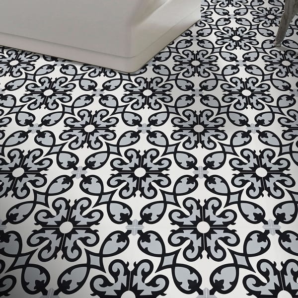 Handmade Agadir in Grey, Black, White Tile, Pack of 12 - Bed Bath ...