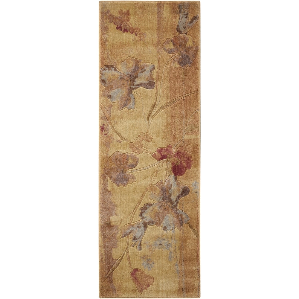 Nourison Somerset Vintage Watercolor Floral Pattern Area Rug