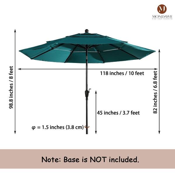 dimension image slide 1 of 7, 10ft Patio Market Umbrella with Double Airvent