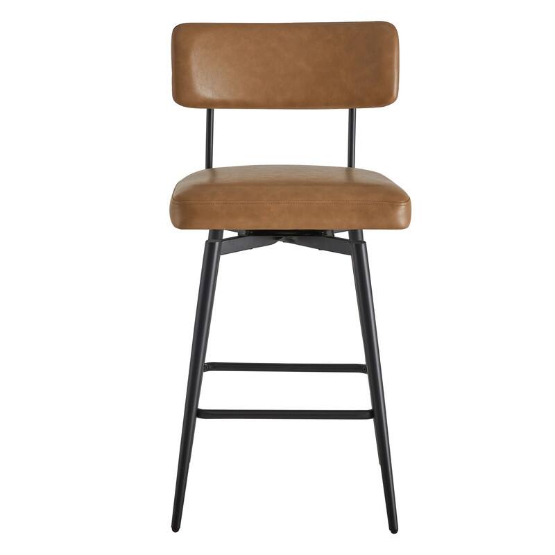 Spruce & Spring Elise Counter Height Swivel Bar Stool Chairs Set with Metal Frame