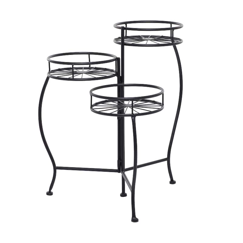 3 Round Shelves Metal Modern Plantstand 22 x 18 x 19 - 18 x 19 x 22