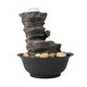 preview thumbnail 7 of 10, 4-Tier Tabletop Water Fountain with Illuminated Crystal Ball Accent