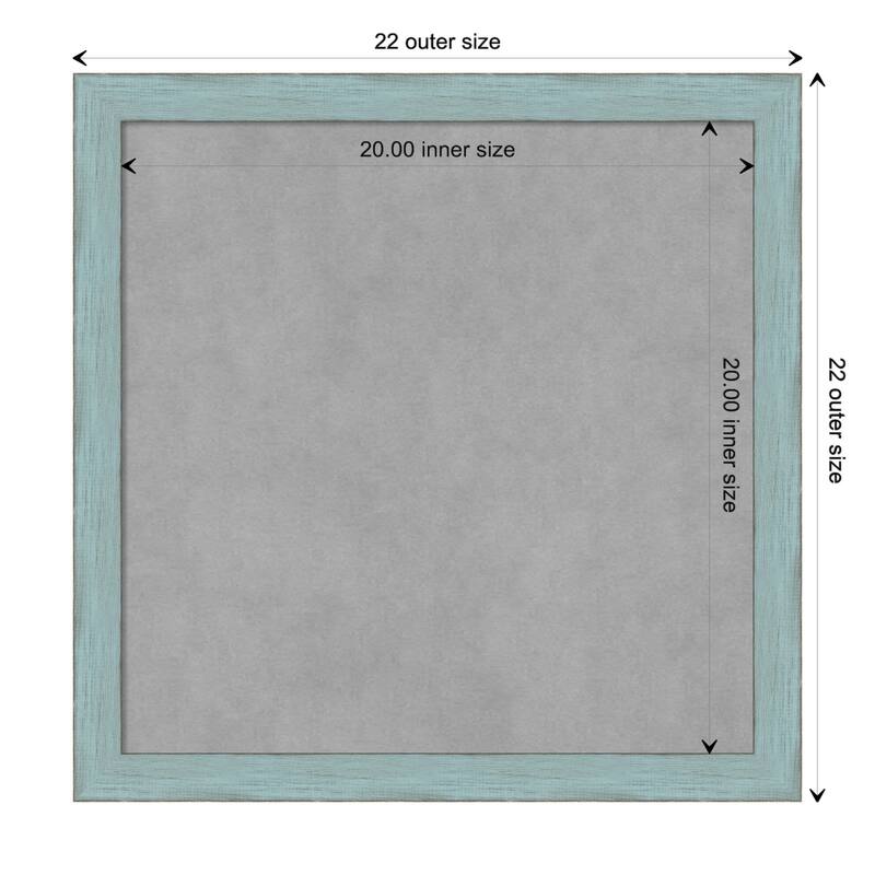 Framed Magnetic Board, Sky Blue Rustic - Board Size 20x20