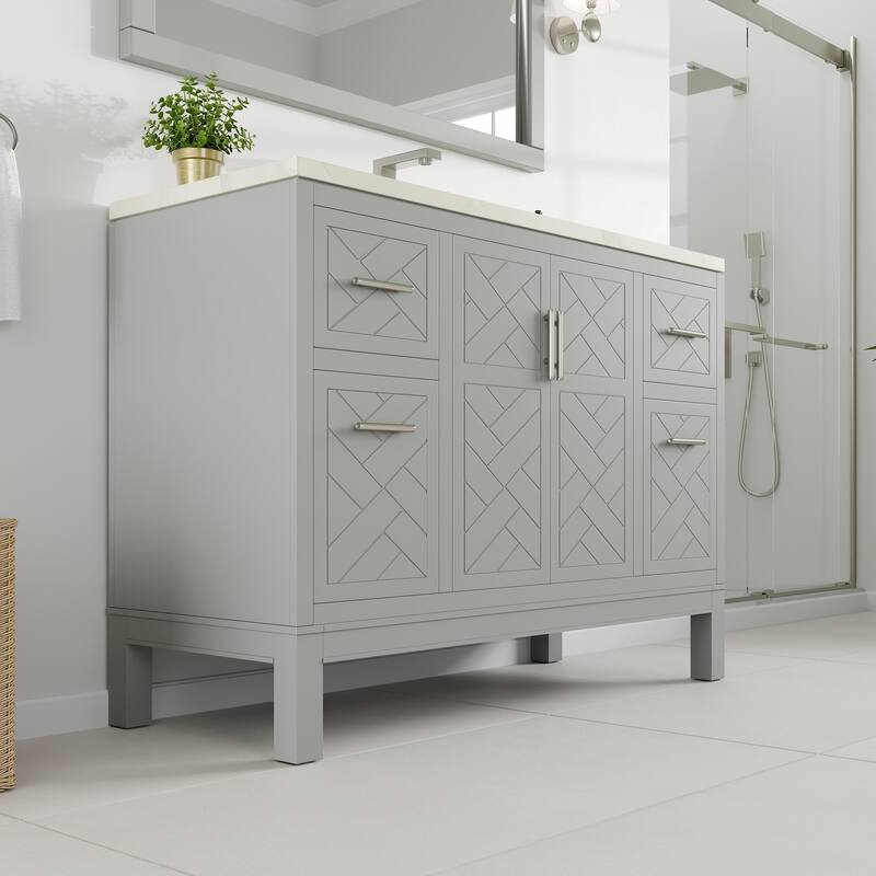 Eviva Cambridge Bath Vanity with Quartz Top and Porcelain Sink