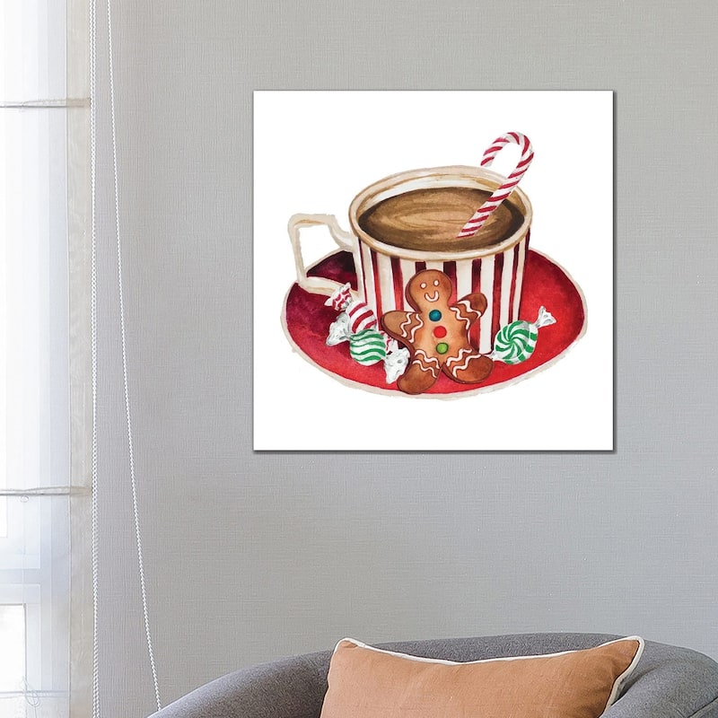 iCanvas "Gingerbread and a Mug Full of Cocoa III" by Elizabeth Medley Canvas Print - 26x26x1.5