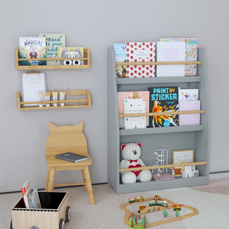 3 Tier Kids Book Shelf,Kids Book Rack, Helps Keep Bedrooms, Playrooms, and Classrooms Organized