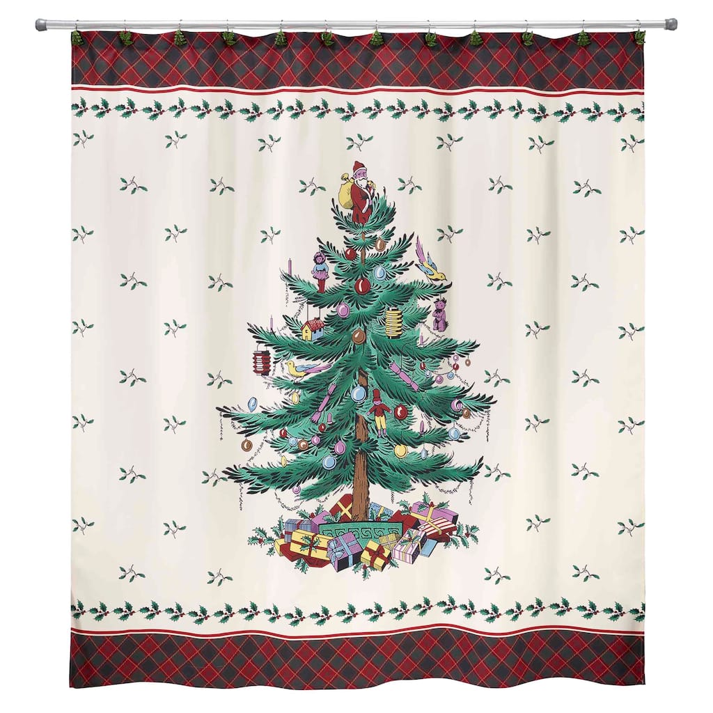 Spode® Christmas Tree Tartan Shower Curtain