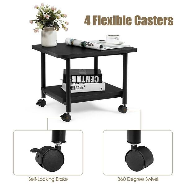 Shop Under Desk Printer Stand With 360 Swivel Casters Black