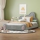 preview thumbnail 4 of 57, Velvet Platform Bed with Bear Shaped Headboard