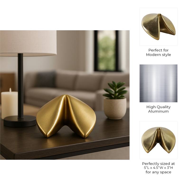 Aluminum Figurine Modern Design Decorative Accent - Gold - 5.0"