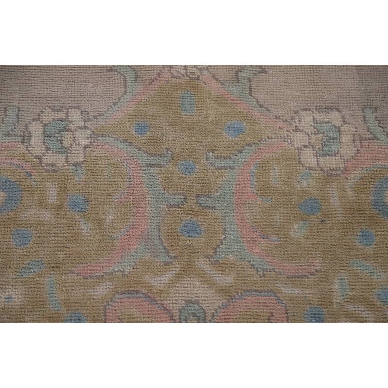 Hand Knotted Oriental 100% Wool Carpet Traditional Medallion Beige & Ivories Tabriz Area Rug - 12' 8'' X 9' 6''