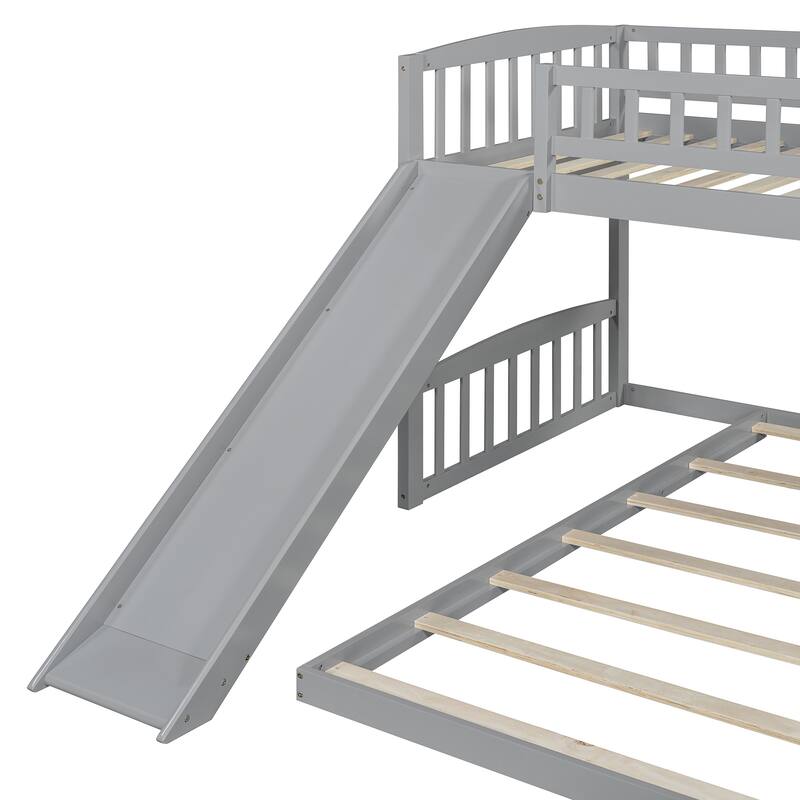 Over Bunk Bed with Slide and Ladder