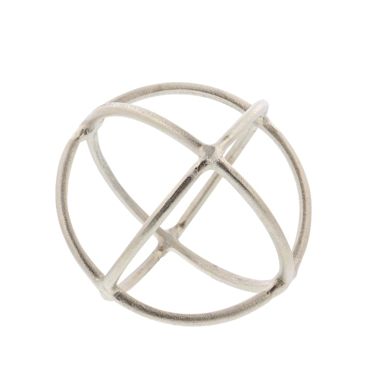 Silver Aluminum Modern Sculpture Geometric (Set of 2) - S/2 10", 8"D
