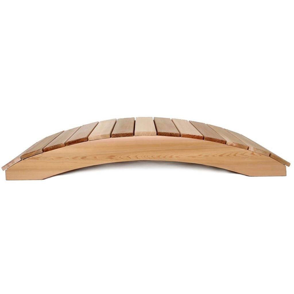 All Things Cedar Wooden Bridge, Outdoor Garden Walkway, 4 Feet, Natural Finish - 29.5
