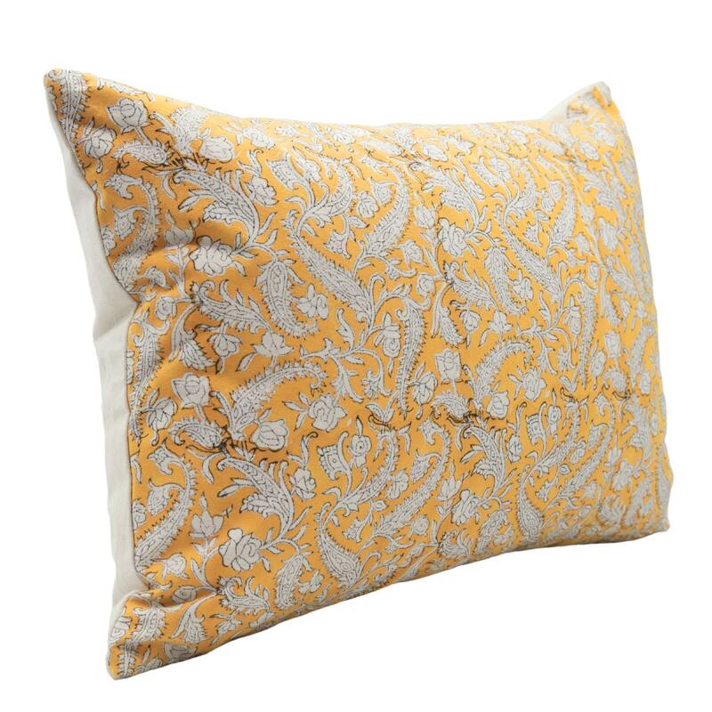 Fabdivine Bohemian Floral Green Pillow Cover Handmade Cotton for Fall Décor Block Print Chair Hotel Bedroom, Pink City