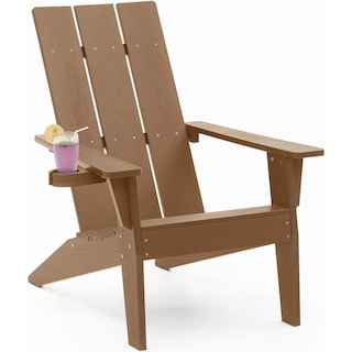 WINSOON  All Weather HIPS Outdoor Adirondack Chairs with Cup-Holder Patio Chairs Set of 6