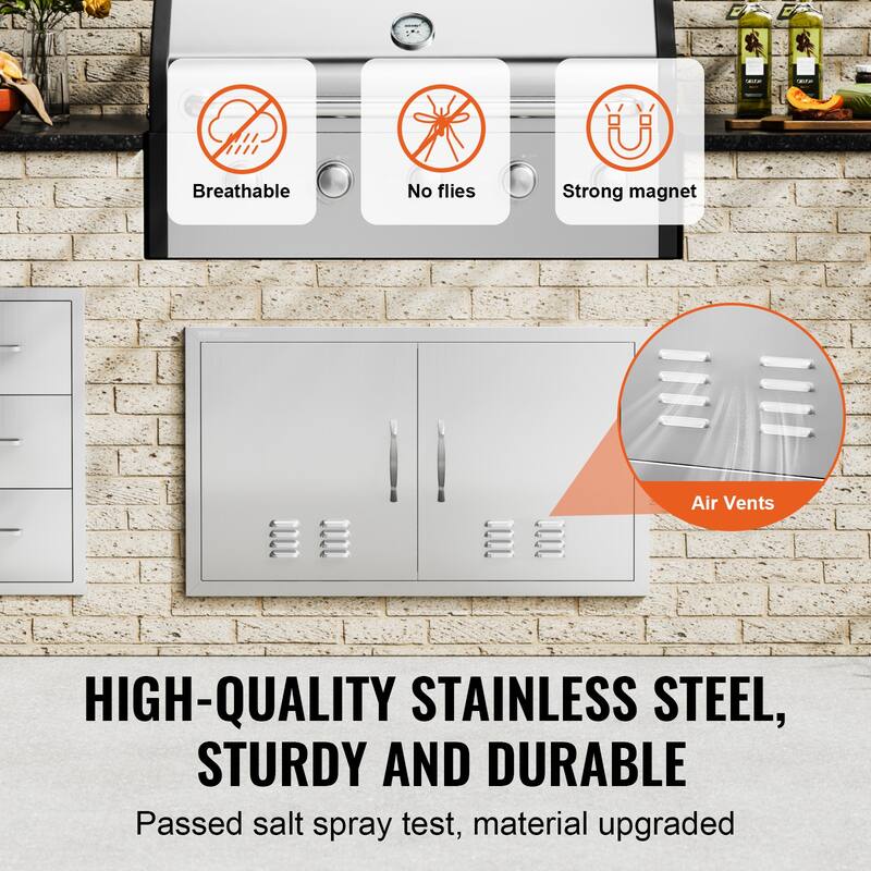 VEVOR Stainless Steel Outdoor Kitchen Access Door, 30W x 21H Inch