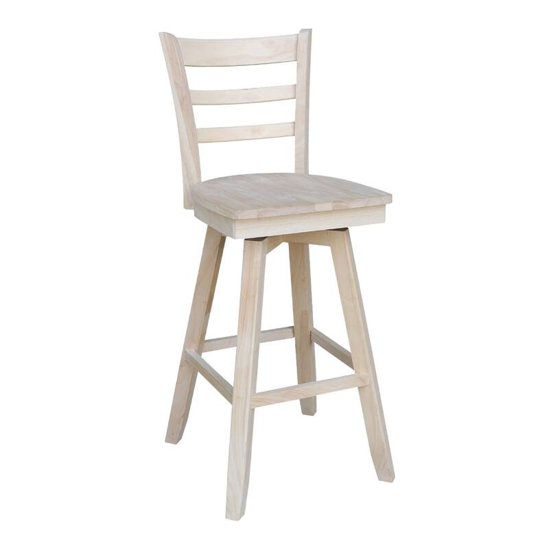 Bar Height Table With 2 Ladder Back Swivel Bar Stools - 30 in. Seat