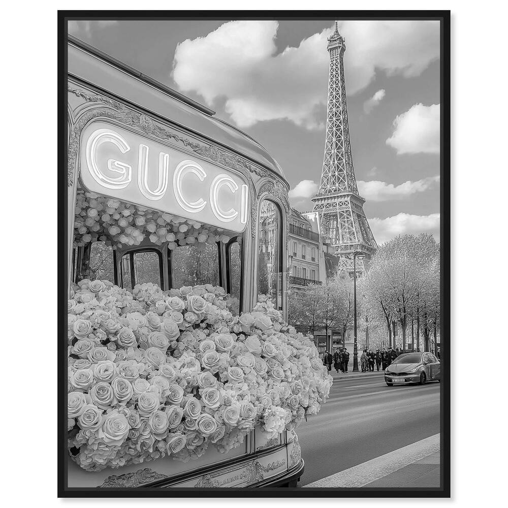 Dreamy Fashion Bus Noir Canvas by Art Remedy