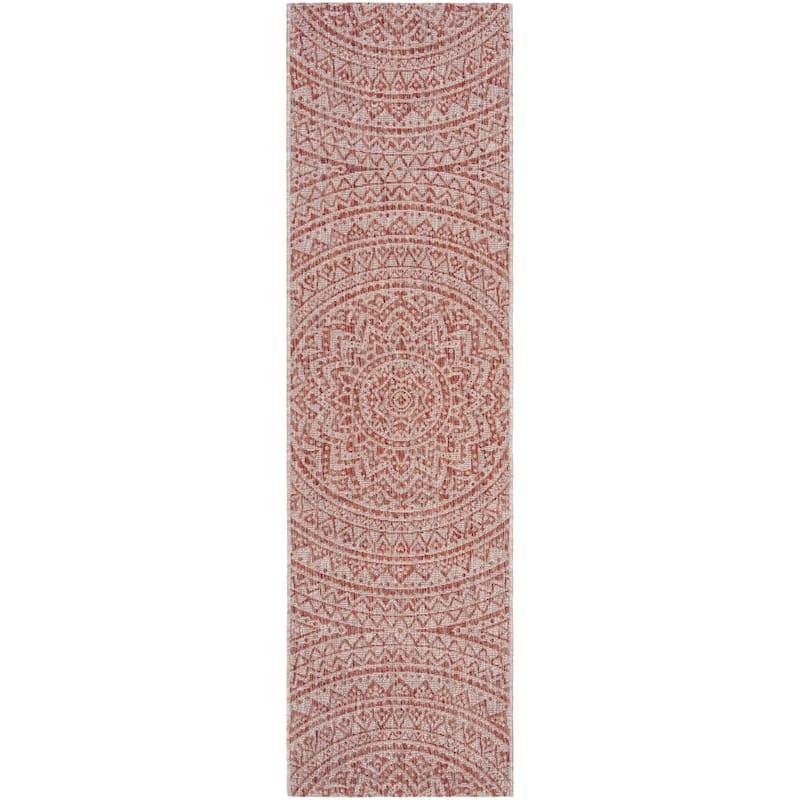 SAFAVIEH Courtyard Fran Mandala Indoor/ Outdoor Waterproof Patio Backyard Rug