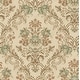 preview thumbnail 2 of 4, Seabrook Designs Berit Floral Damask Unpasted Wallpaper 20.5 in. W x 33 ft. L - Metallic Parchment & Sea Green
