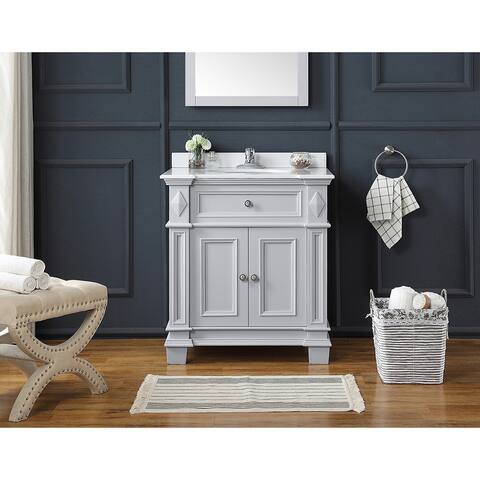 OVE Decors Barnsley 31 in. Dove Grey Single Sink Vanity with Cultured Stone Top