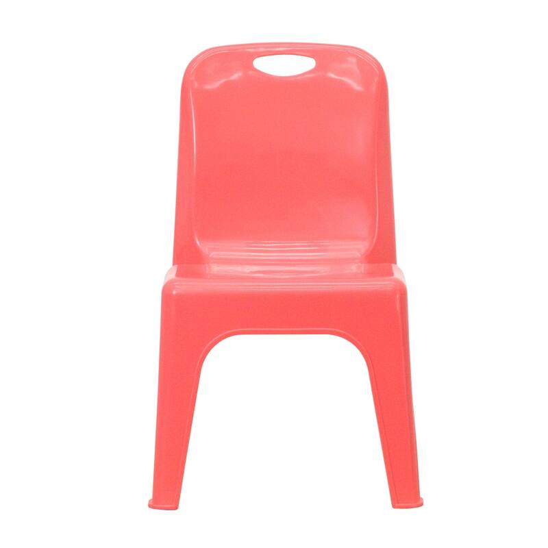 10 Pack Plastic Stackable School Chair with Carrying Handle and 11'' Seat Height - 13.75"D x 12"W x 21.5"H