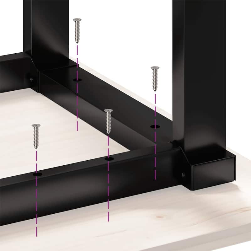 vidaXL Coffee Table Legs O-Frame 35.4"x11.8"x16.9" Steel - 35.4" x 11.8" x 16.9"