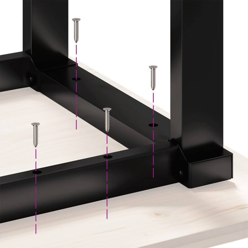 vidaXL Dining Table Legs O-Frame 31.5"x15.7"x28.7" Steel - 31.5" x 15.7" x 28.7"