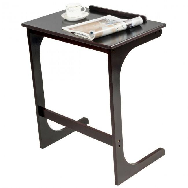 Wicker Side Table for Sofas with Adjustable Tilting Top - 23.5" x 16" x 27.5" (L x W x H)