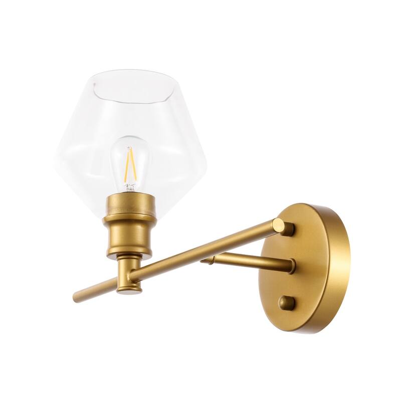 Gerald 1-Light Glass Right Wall sconce - 14.7/10.2 - 14.7/10.2