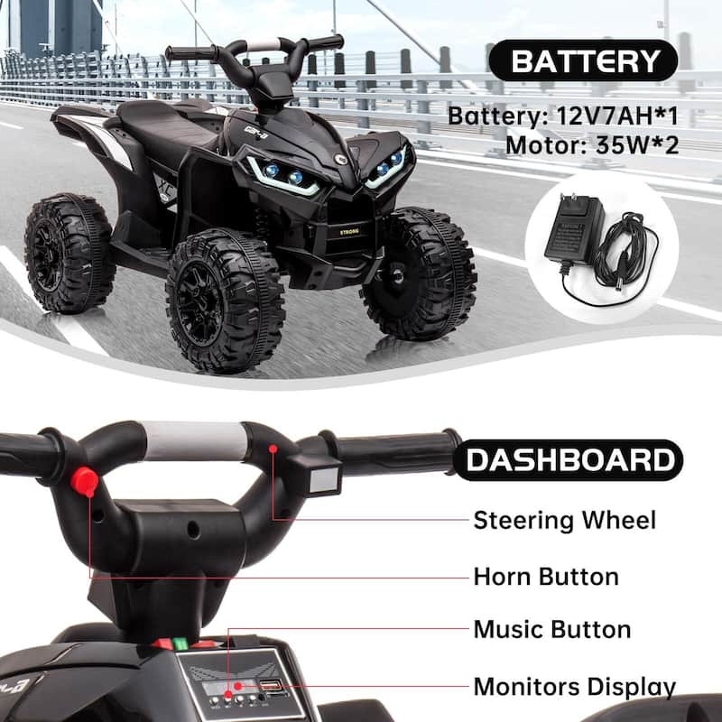 12V Battery Powered Electric Four-Wheeler with Music