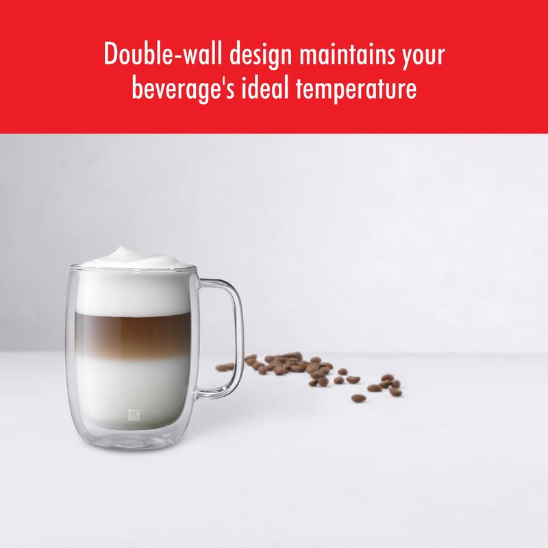 ZWILLING Sorrento Plus 2-pc Double-Wall Glass Latte Mug Set - Clear