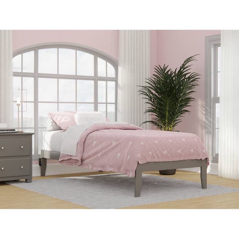 AFI Colorado Platform Bed with Charging Station - Grey - Twin XL