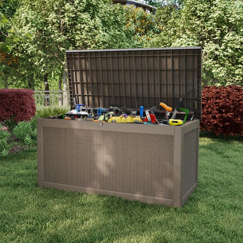 Outdoor Patio Storage Resin Lockable Deck Box