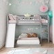 preview thumbnail 1 of 11, Elegant Design Twin Over Twin Bunk Bed, Children's Bunk Bed, Apartment Twin Over Twin Bunk Bed Gray