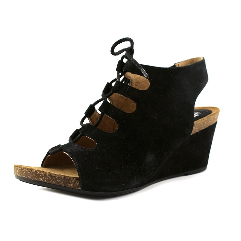 Sofft Maize Women Open Toe Suede Black 