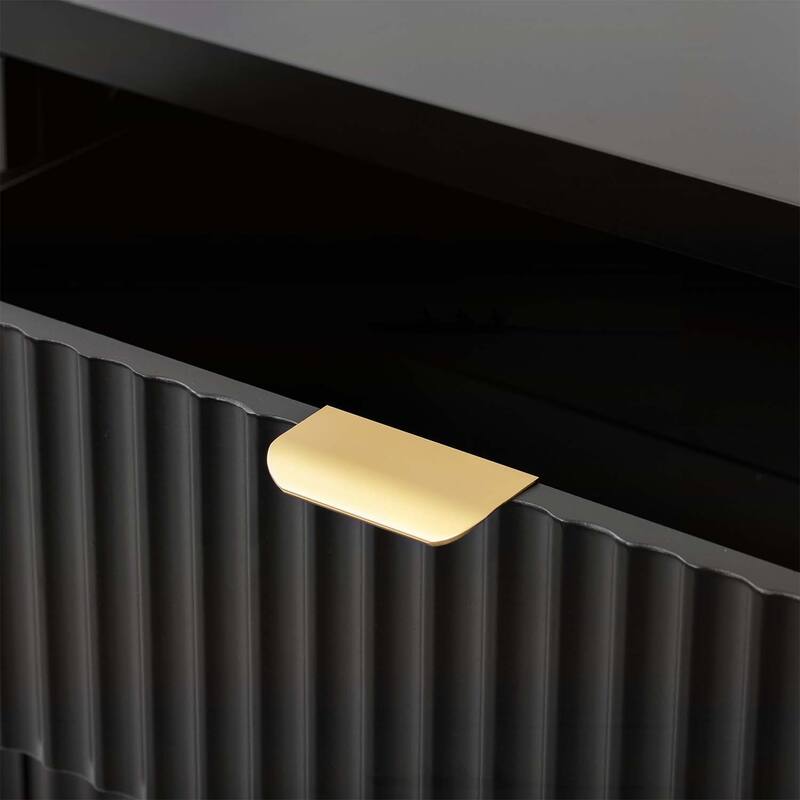 Modern Wave-Pattern Sideboard Cabinet with Drawers,Doors,for Various Living Spaces