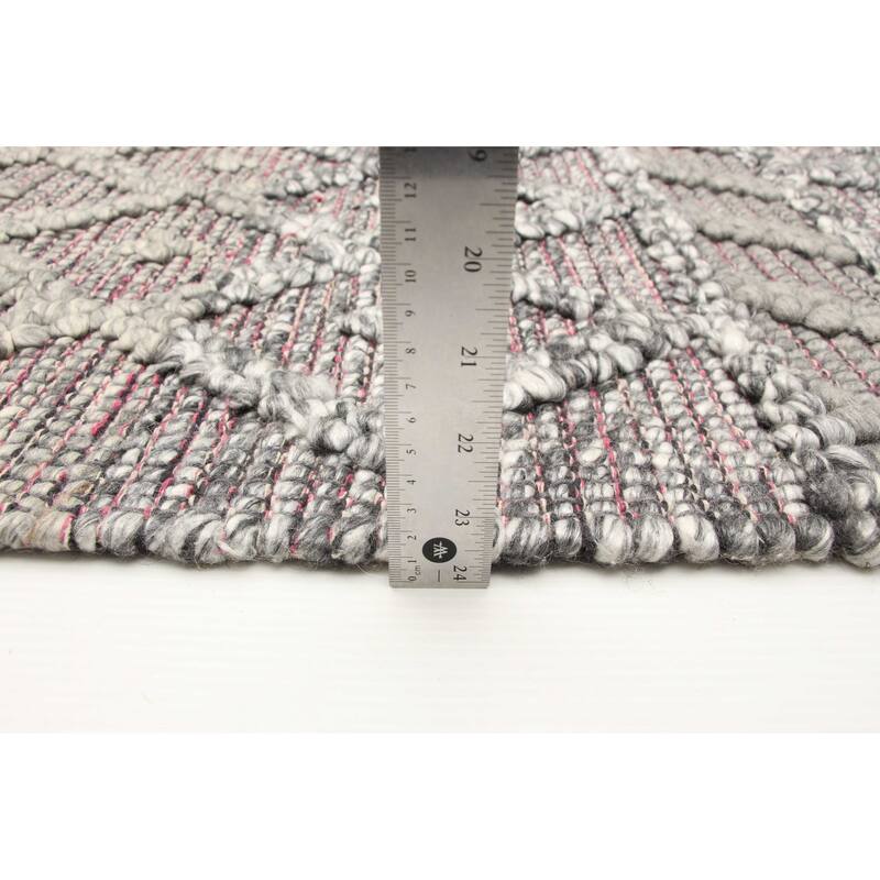 ECARPETGALLERY Braid weave Sienna Grey Wool Rug - 5'1 x 8'2