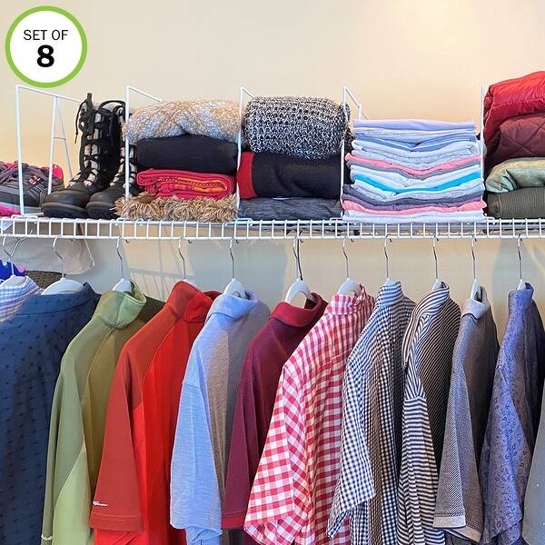 Shop Evelots Closet Wire Shelf Divider New Improved Separator Easy Clip Steel Set 8 Set Of 8 Overstock 24249530