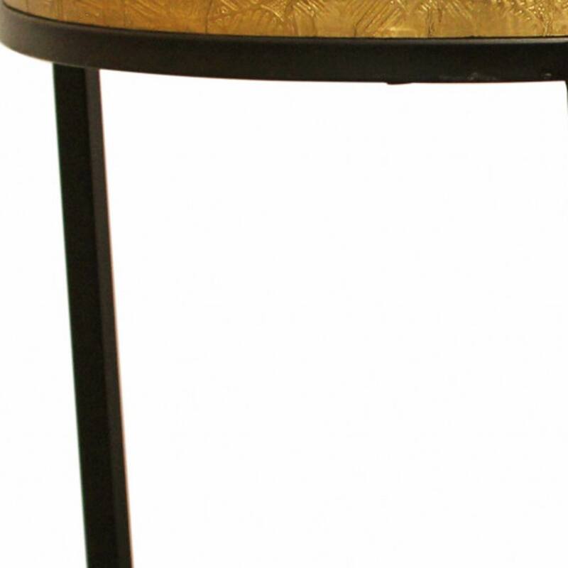 Set of 3 Space-Saving Round Nesting End Tables with Black Metal Frame for Living Room or Bedroom - 18”L x 18”W x 19”H