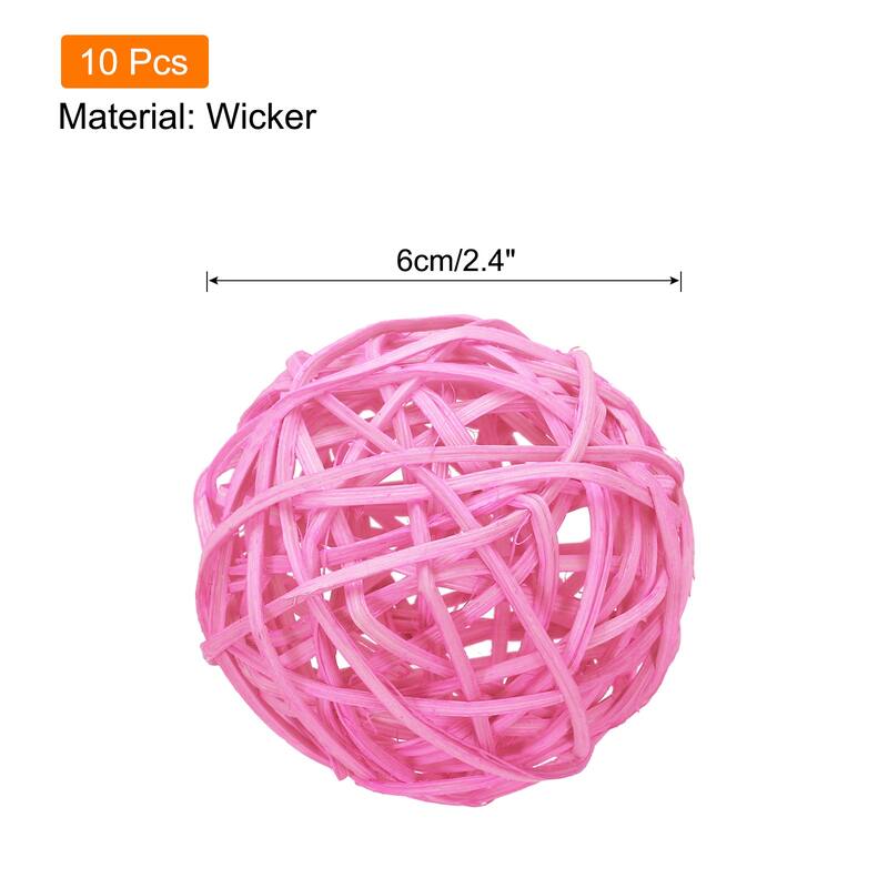 10 Pcs Wicker Rattan Balls 2.4 Inch Rattan Decorative Balls