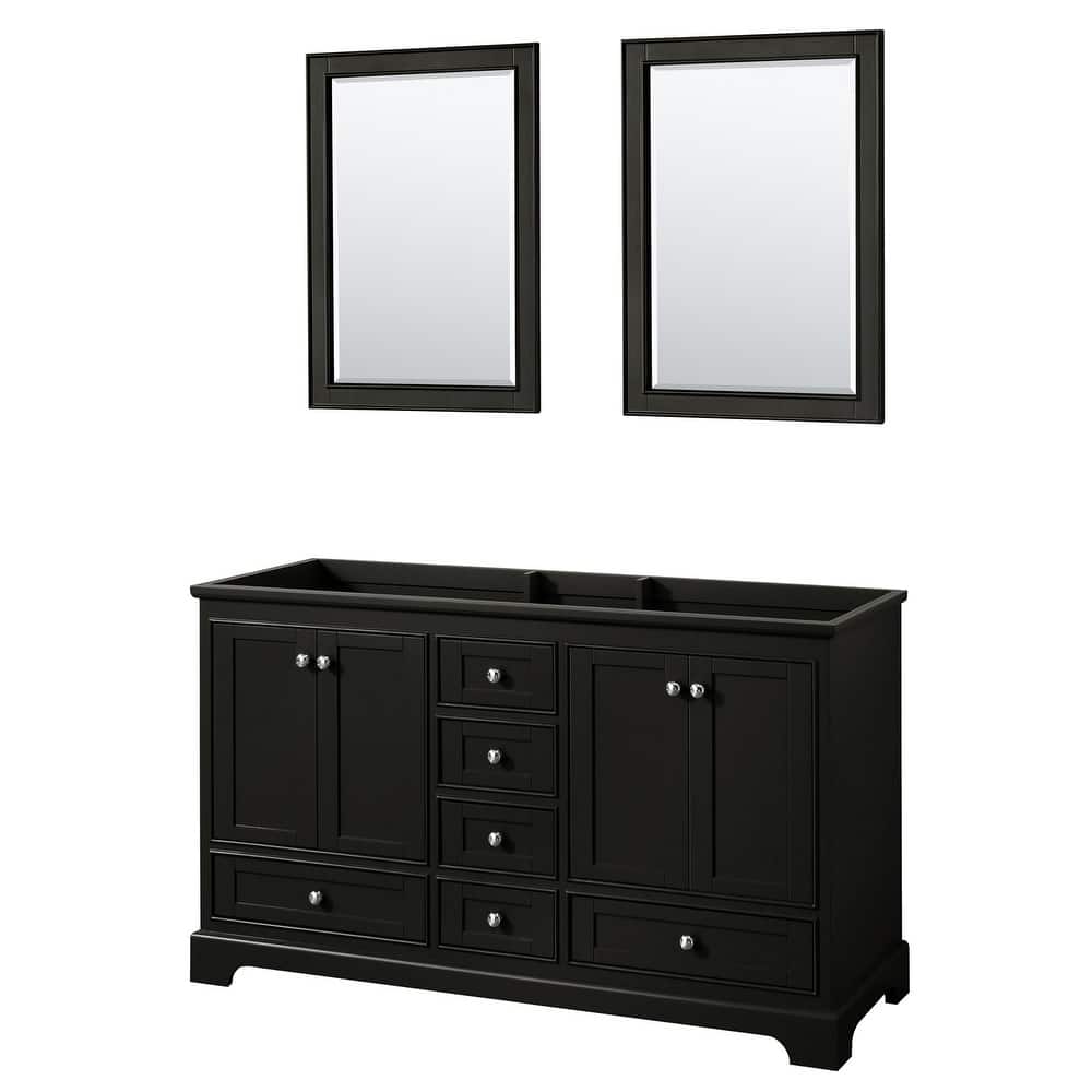 Wyndham Collection Deborah 59-1/4" Free Standing Double Wood Vanity