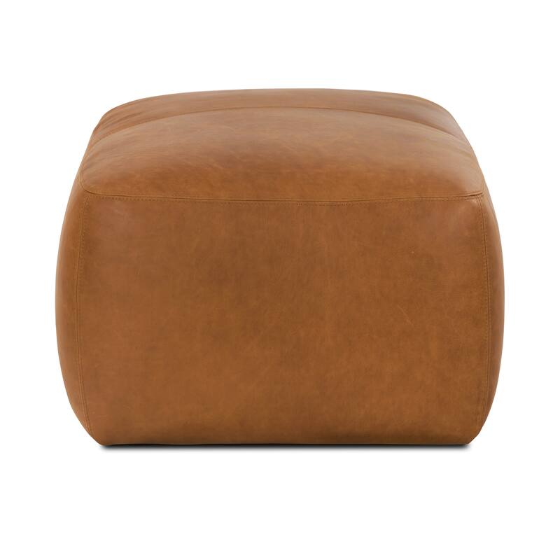 Poly & Bark Denver Leather Ottoman - Full Grain Genuine Italian Leather