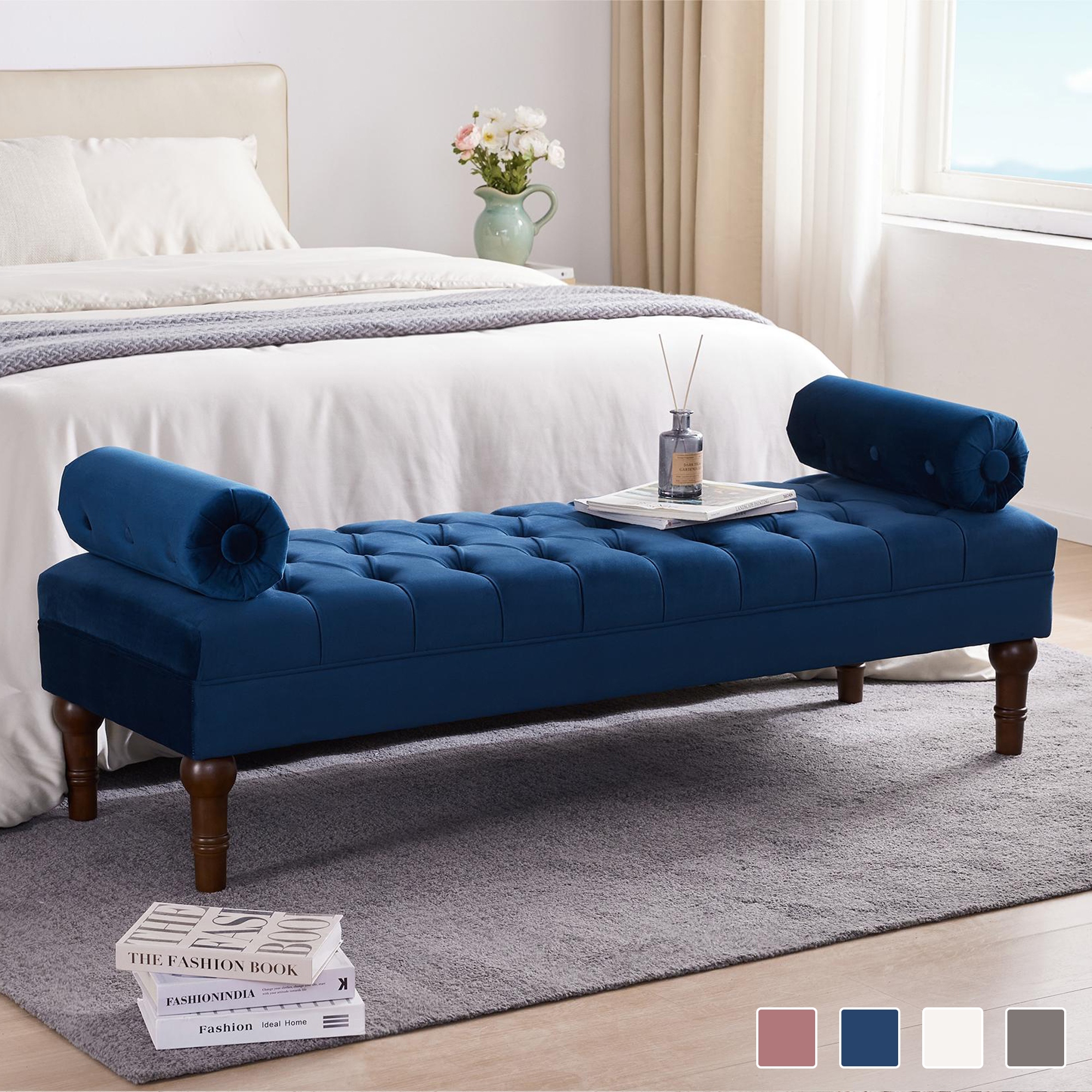 Blue velvet 2025 bedroom bench