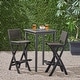 preview thumbnail 21 of 34, Polaris Outdoor 26" Square 3 Piece Wood and Wicker Bar Height Set by Christopher Knight Home